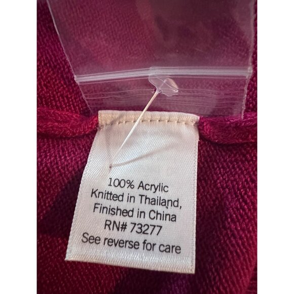 Croft & Barrow Pink Stretchy Knit Sweater Size XXL NWT $36 V Neck Acrylic - Picture 4 of 7